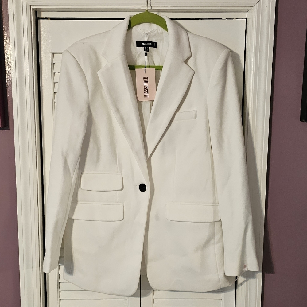 white boyfriend blazer coat